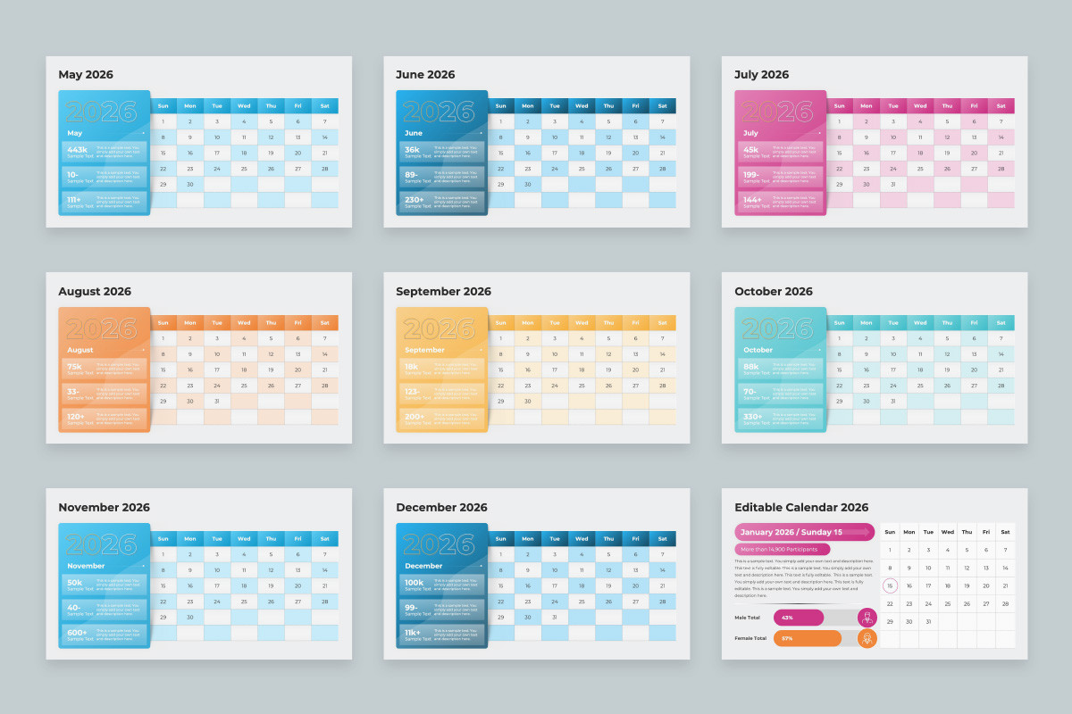 2026 Calendar Google Slides Template Nulivo Market